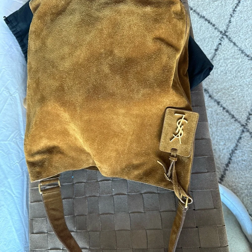 Saint Laurent Suede Studed Hobo Bag